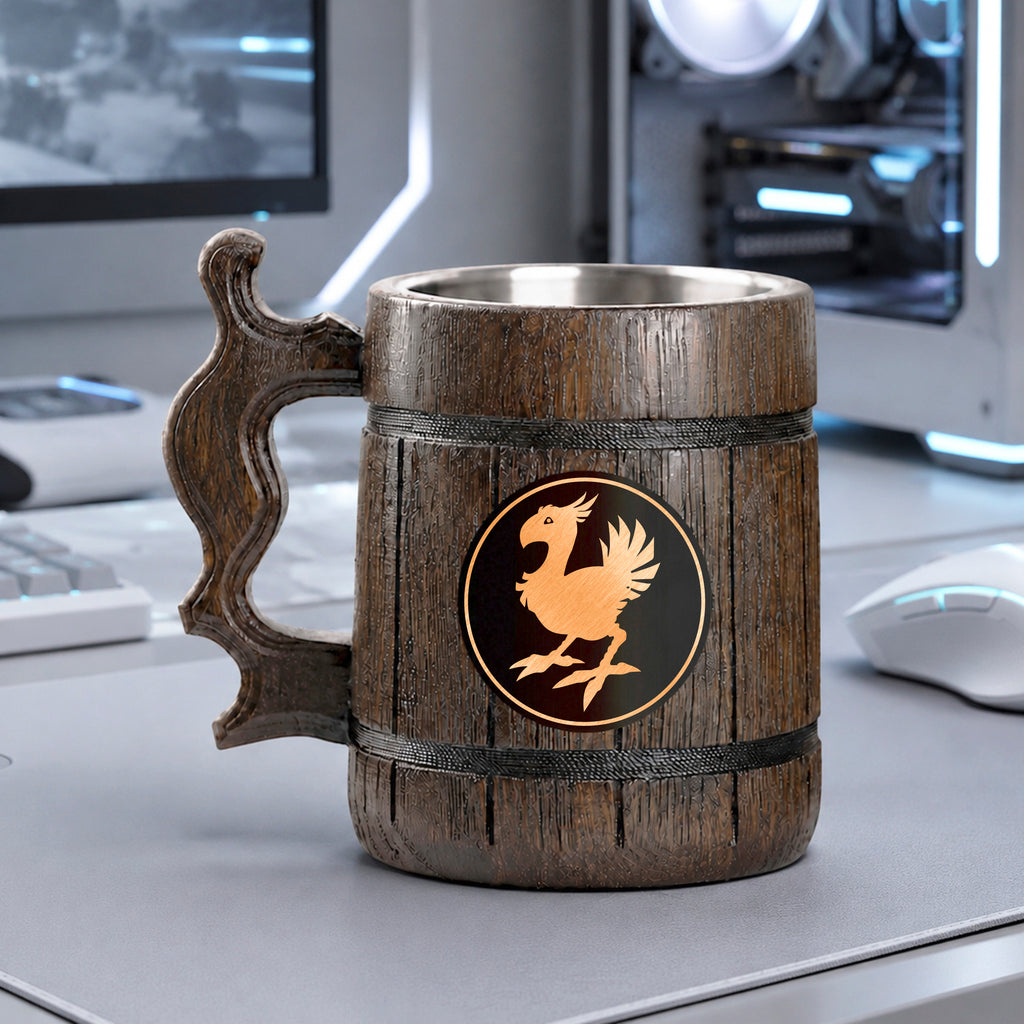 Prancing Pony Wooden Beer Mug, Engraved Tankard, Fantasy Tavern Stein, Custom Beer Gift for Gamer