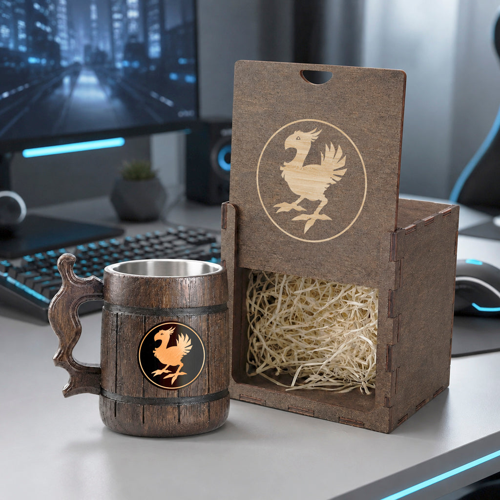 Prancing Pony Wooden Beer Mug, Engraved Tankard, Fantasy Tavern Stein, Custom Beer Gift for Gamer