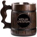 Wooden Beer Mug With Custom Design