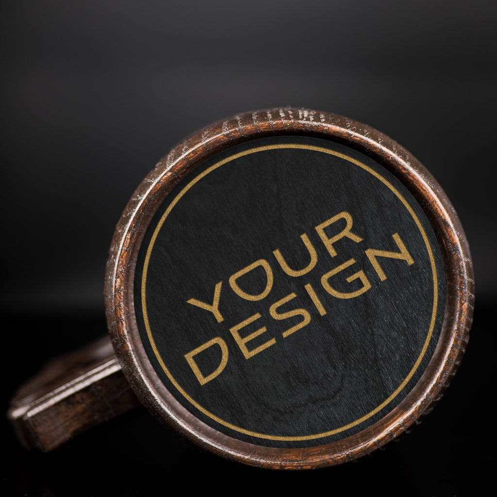 Wooden Beer Mug With Custom Design