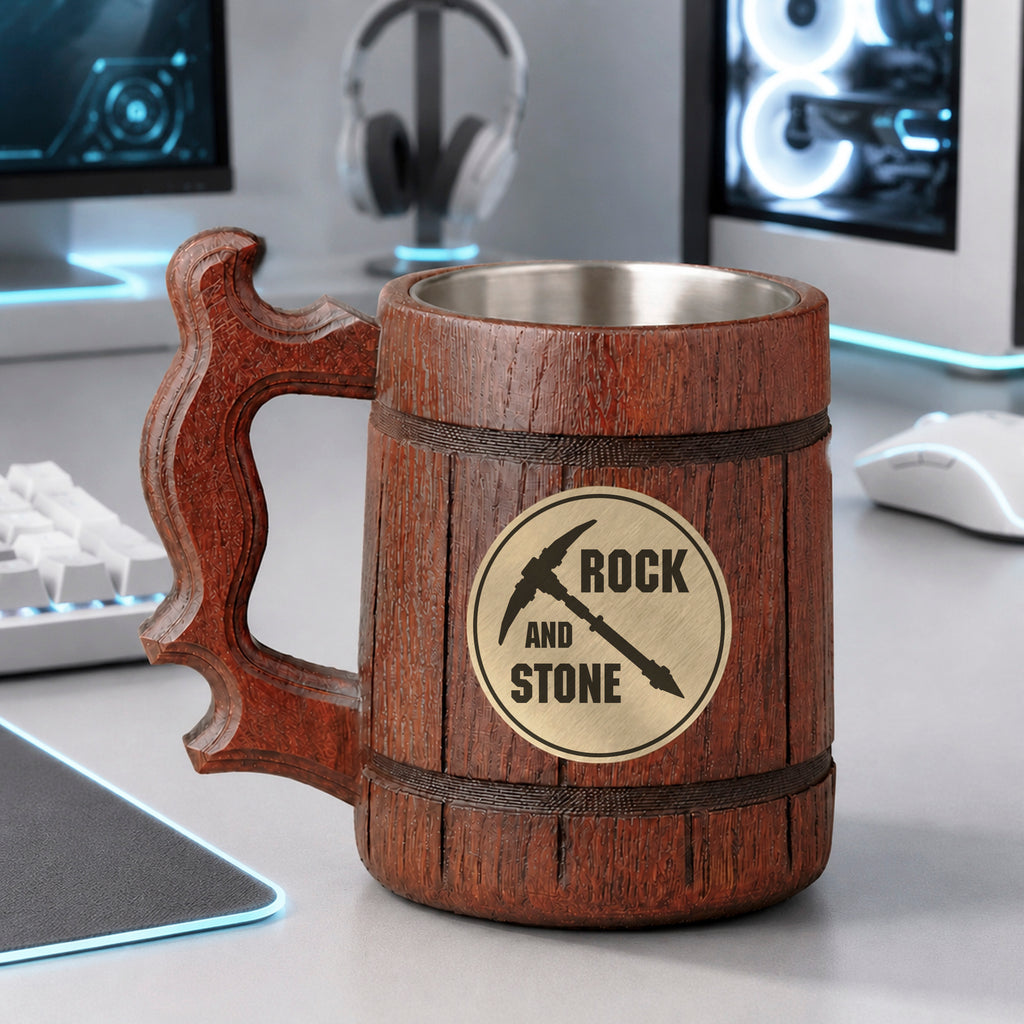 Prancing Pony Wooden Beer Mug, Engraved Tankard, Fantasy Tavern Stein, Custom Beer Gift for Gamer