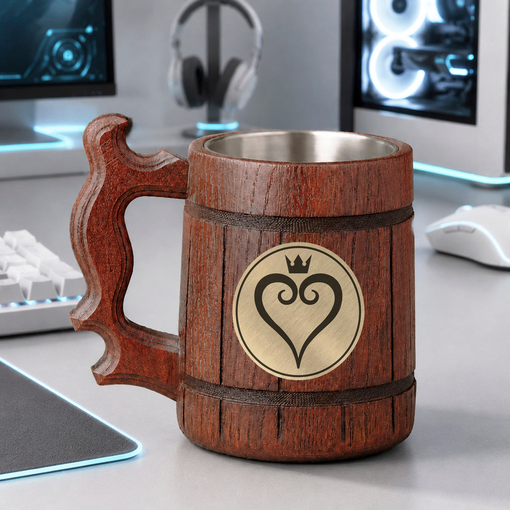 Prancing Pony Wooden Beer Mug, Engraved Tankard, Fantasy Tavern Stein, Custom Beer Gift for Gamer