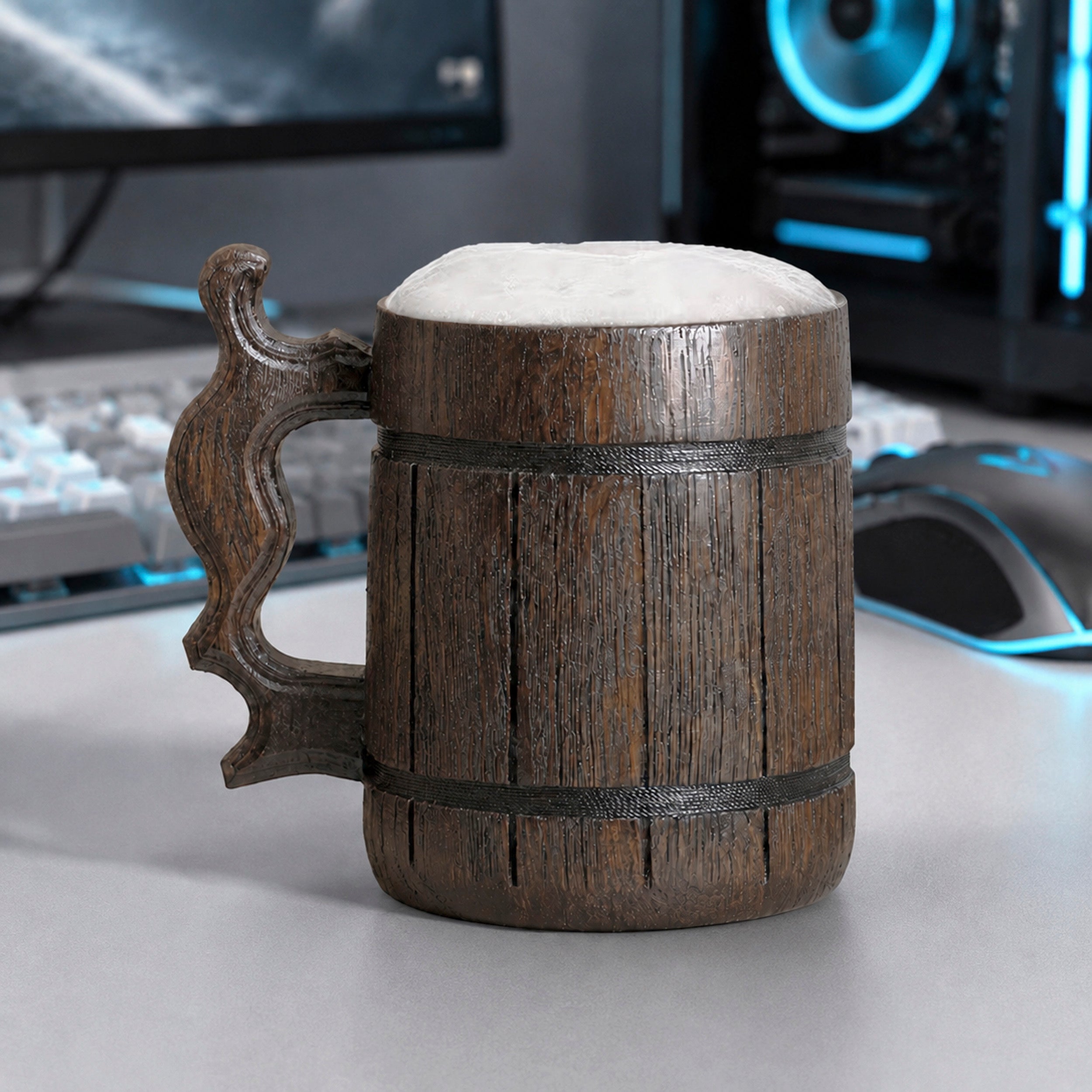 Prancing Pony Wooden Beer Mug, Engraved Tankard, Fantasy Tavern Stein, Custom Beer Gift for Gamer