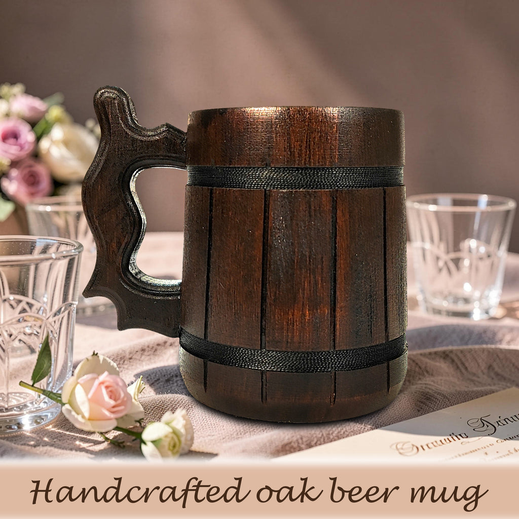 Custom Engraved Wooden Beer Mug, Groomsman Gift, Best Man Present, Bachelor Party