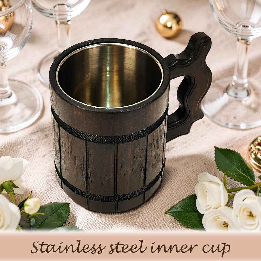 Custom Engraved Wooden Beer Mug, Groomsman Gift, Best Man Present, Bachelor Party