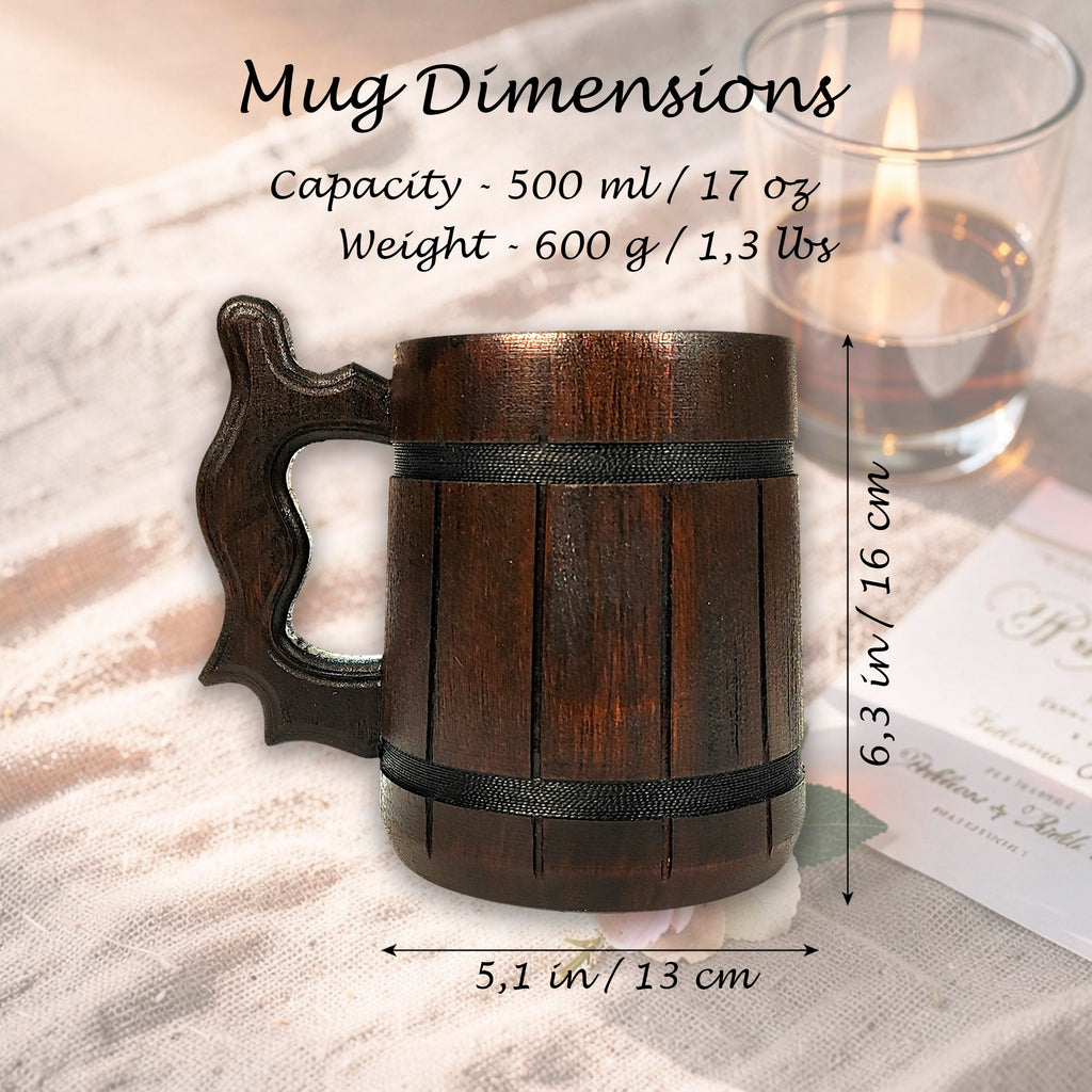 Custom Engraved Wooden Beer Mug, Groomsman Gift, Best Man Present, Bachelor Party