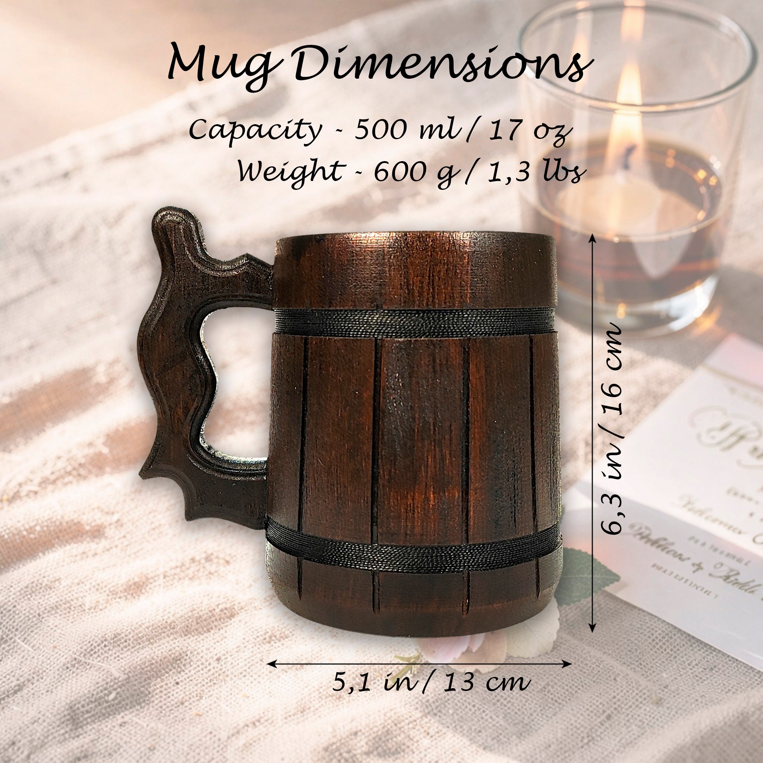 Custom Engraved Wooden Beer Mug, Groomsman Gift, Best Man Present, Bachelor Party