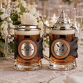 Glass Beer Stein with Lid for Groom and Groomsmen, Personalized Wedding Tankard, Best Man Proposal (17 oz)