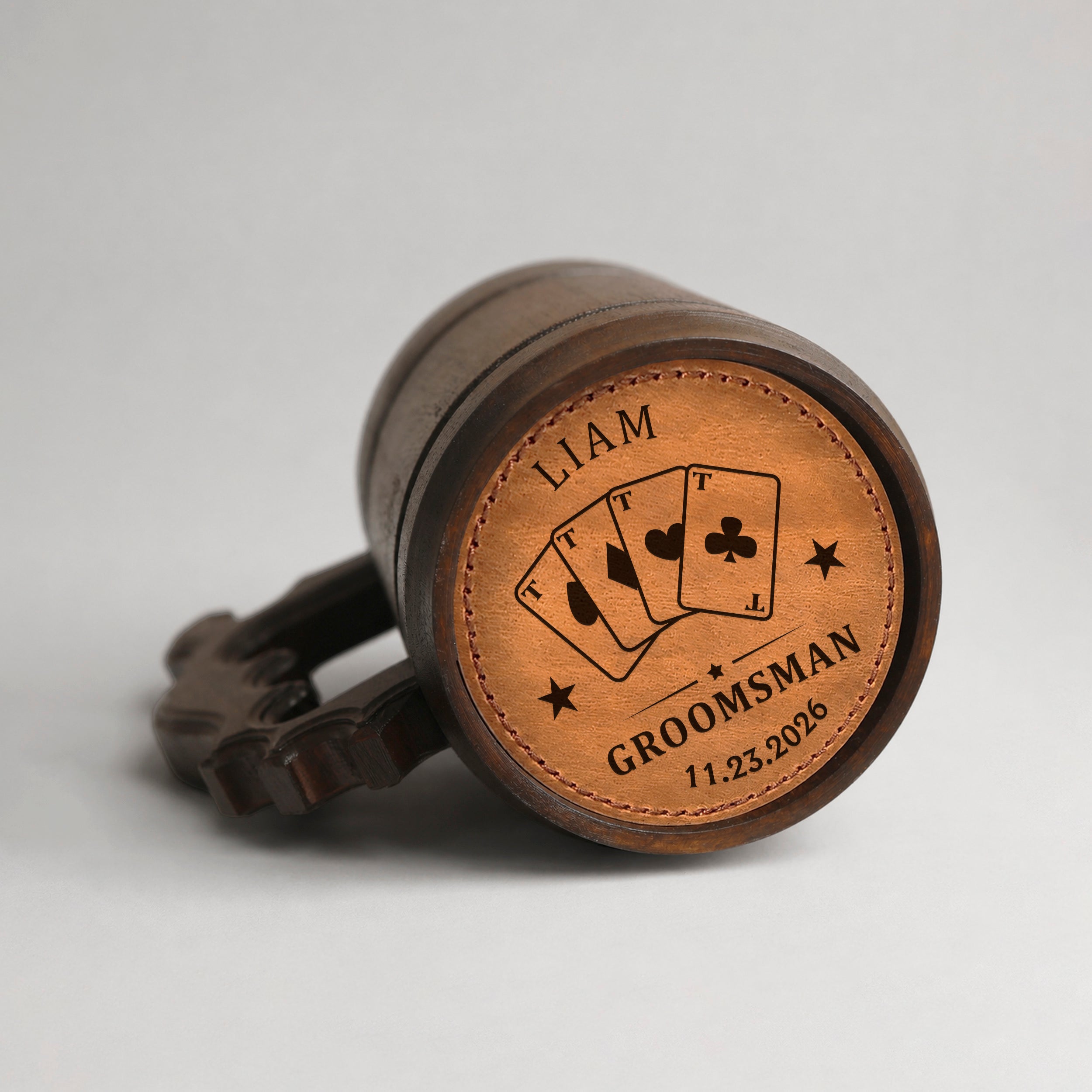 Groomsmen Mug, Wooden Tankard, Custom Beer Mug, Beer Stein, Handmade Mug for Wedding Favors
