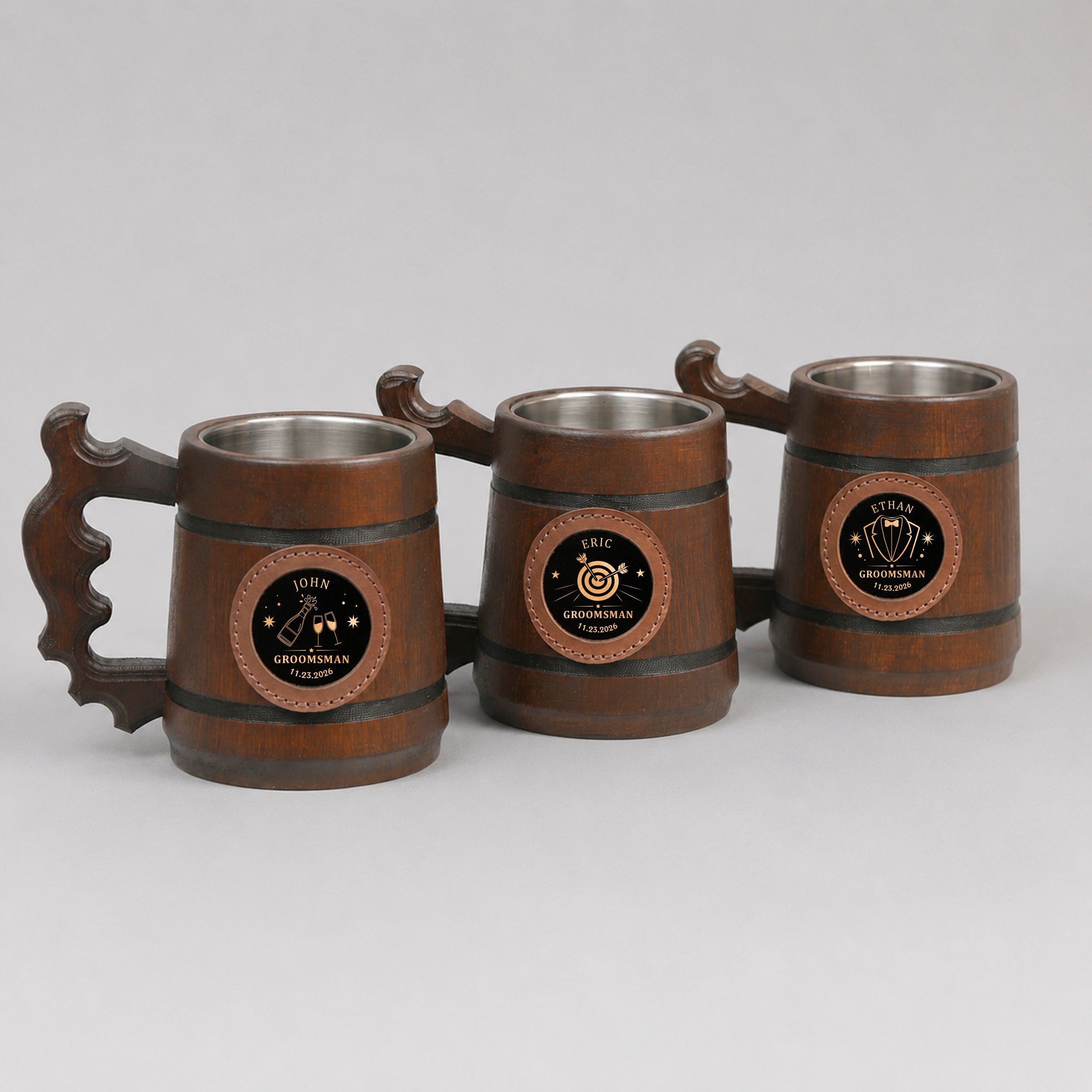 Groomsmen Mug, Wooden Tankard, Custom Beer Mug, Beer Stein, Handmade Mug for Wedding Favors