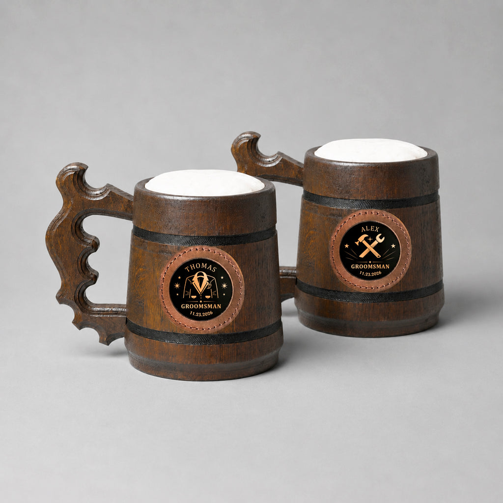 Groomsmen Mug, Wooden Tankard, Custom Beer Mug, Beer Stein, Handmade Mug for Wedding Favors