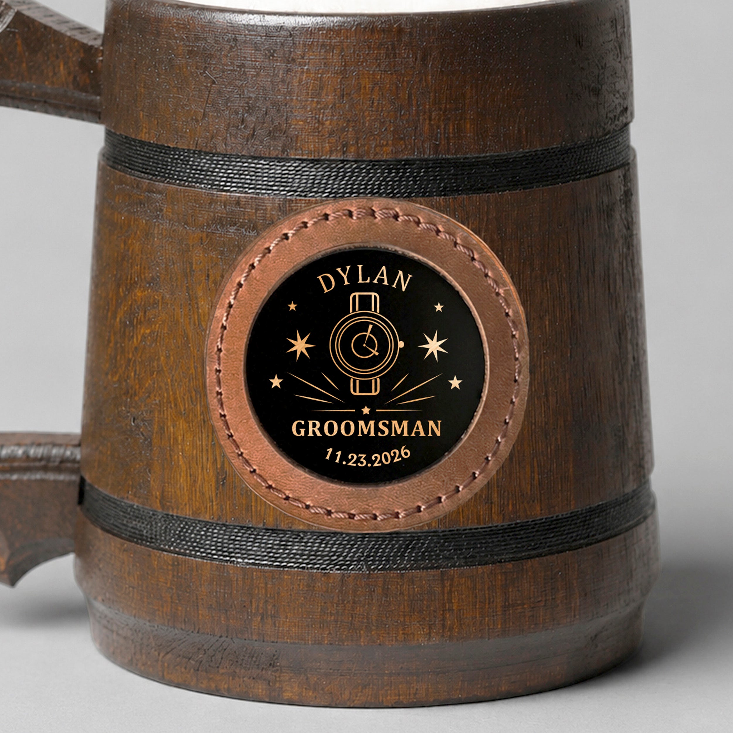 Groomsmen Mug, Wooden Tankard, Custom Beer Mug, Beer Stein, Handmade Mug for Wedding Favors