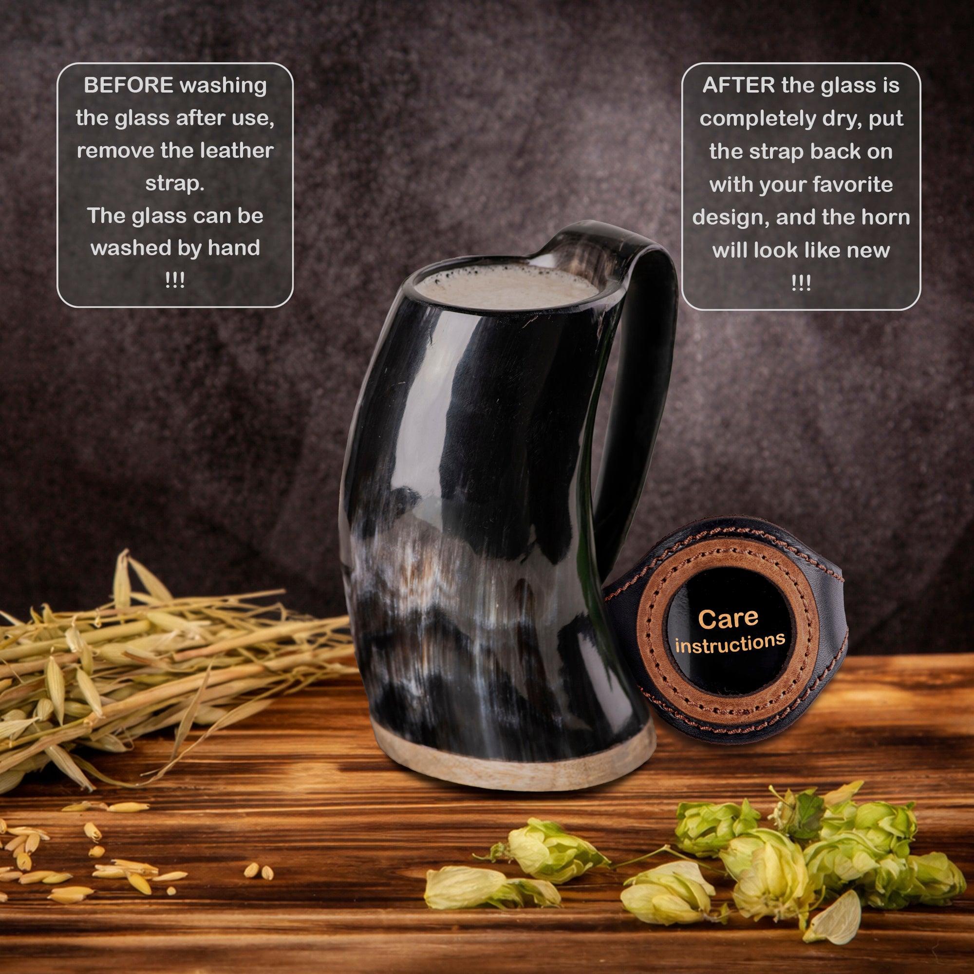 Engraved Viking Horn Mug, Beer Stein for Groom & Groomsman, Personalized Wedding Party Tankard