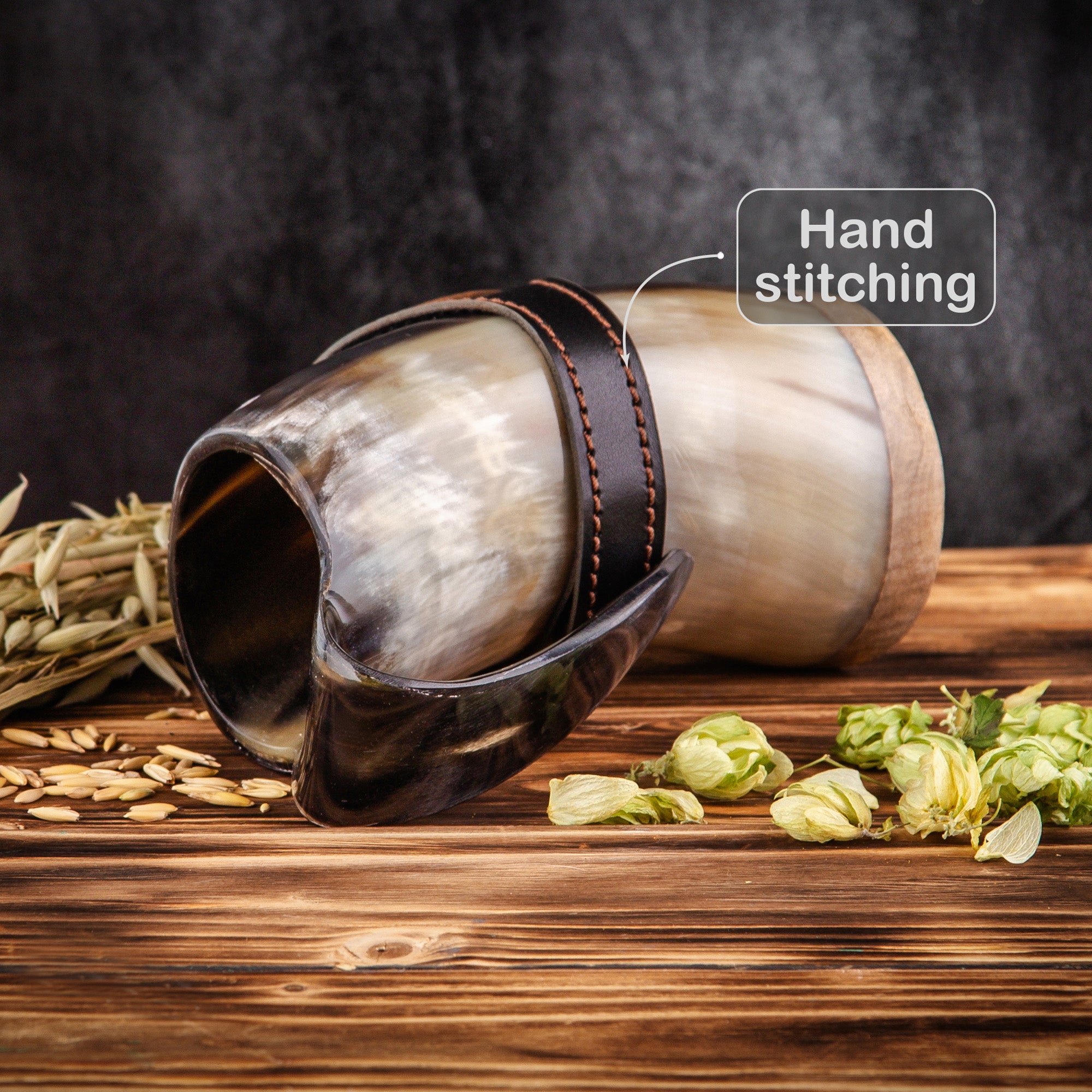 Engraved Viking Horn Mug, Beer Stein for Groom & Groomsman, Personalized Wedding Party Tankard