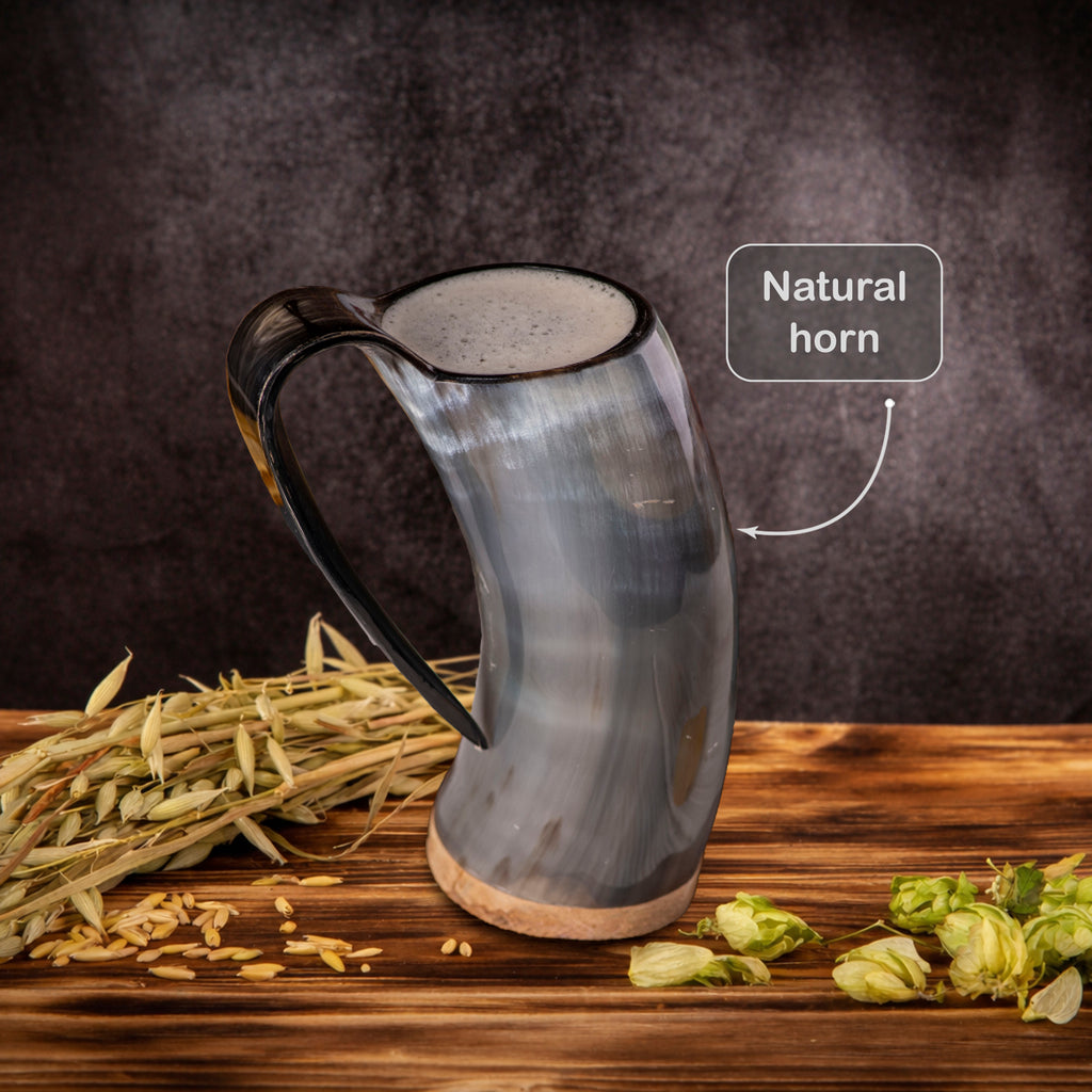 Engraved Viking Horn Mug, Beer Stein for Groom & Groomsman, Personalized Wedding Party Tankard