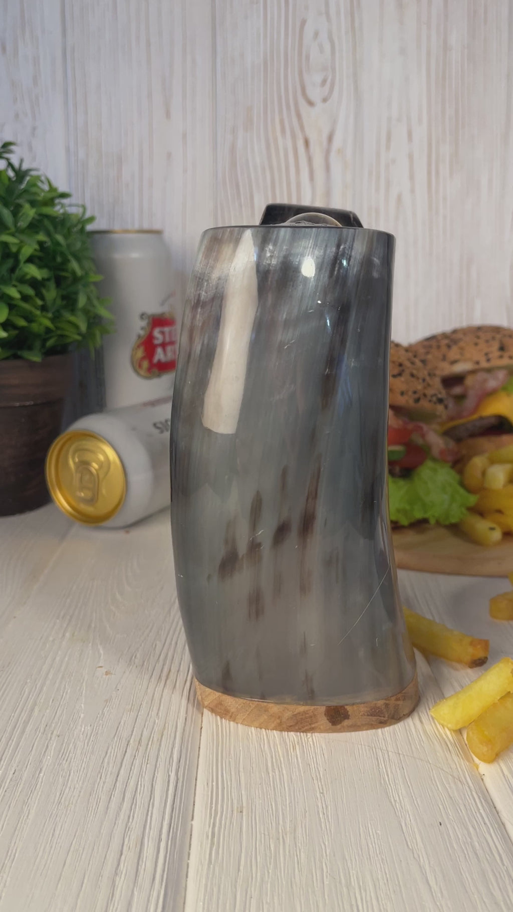 Engraved Viking Horn Mug, Beer Stein for Groom & Groomsman, Personalized Wedding Party Tankard