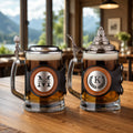 Groomsmen Glasses, Monogrammed Mug, Engraved Tankard, Etched Beer Glasses, German Beer Steins Gift, 500 ml
