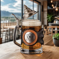 Engraved Beer Stein, Monogrammed Mug, Etched Beer Glasses, Custom Tankard, Oktoberfest Gift, Groomsmen Proposal, 500 ml