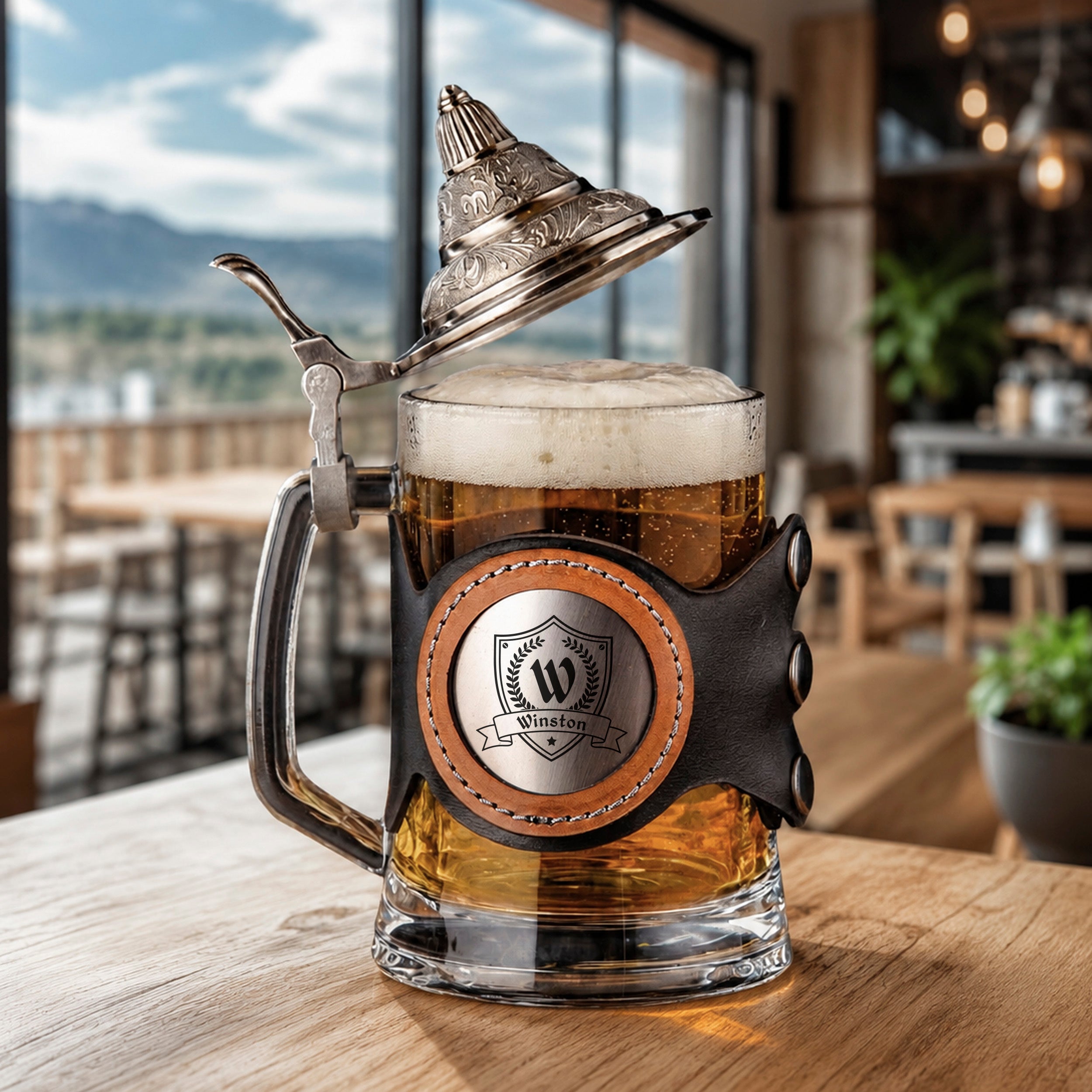 Groomsmen Glasses, Monogrammed Mug, Engraved Tankard, Etched Beer Glasses, German Beer Steins Gift, 500 ml