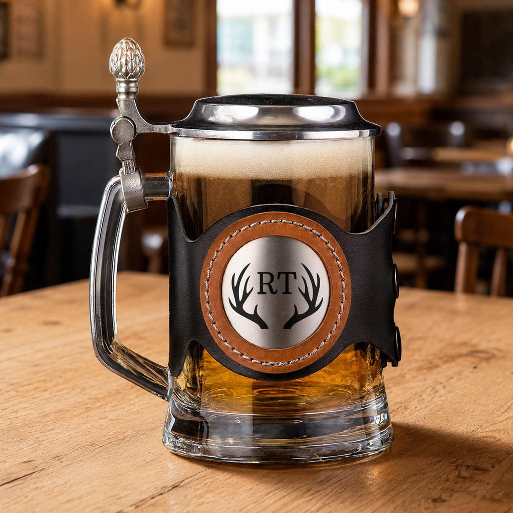 Groomsmen Glasses, Monogrammed Mug, Engraved Tankard, Etched Beer Glasses, German Beer Steins Gift, 500 ml