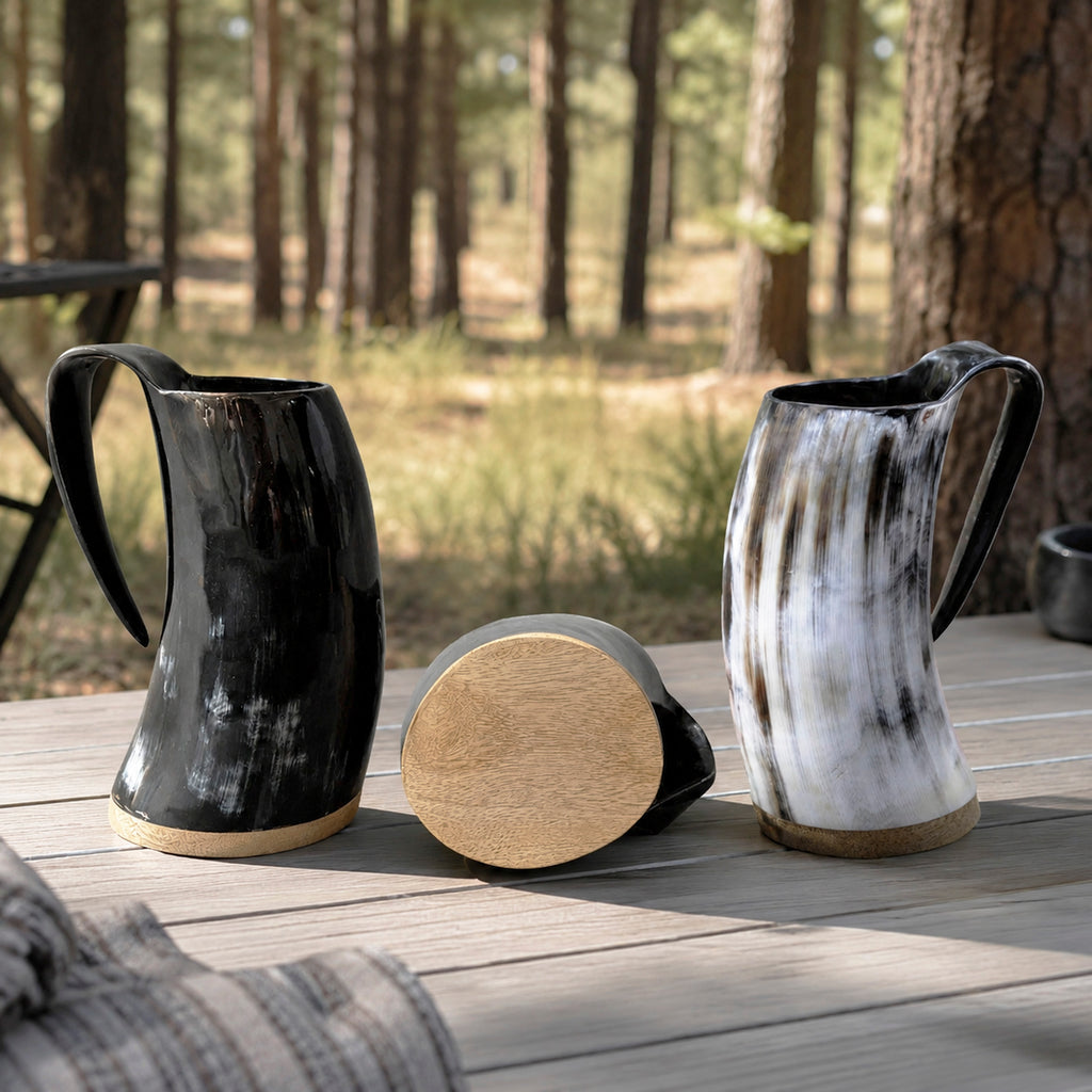 Viking Horn Mug, Custom Beer Stein, Handmade Mug, Engraved Horn Cup, Viking Tankard Gift
