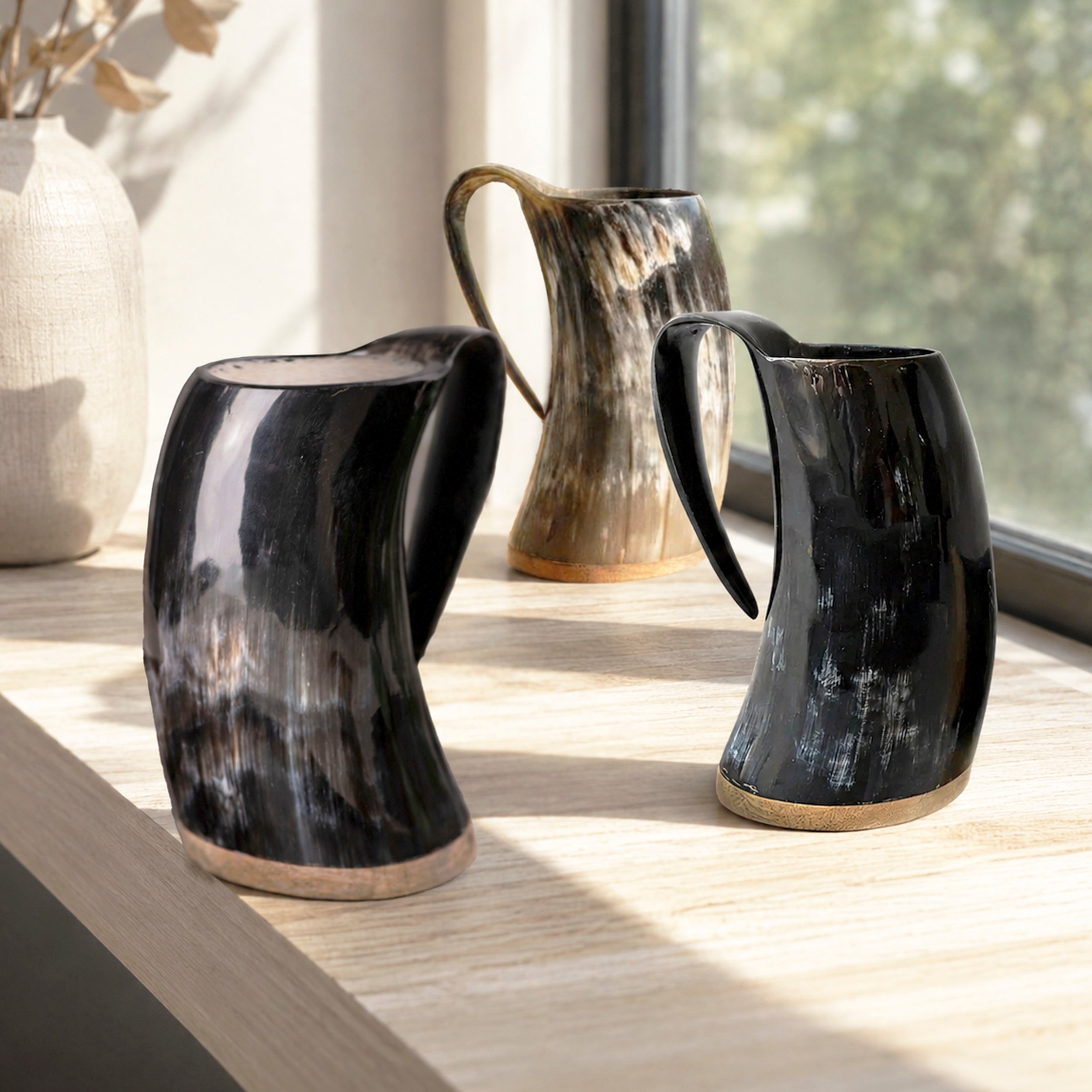 Viking Horn Mug, Custom Beer Stein, Handmade Mug, Engraved Horn Cup, Viking Tankard Gift
