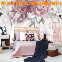 Wholesale. Lot of 30 sets of Peonies Wallpapers size 131x145 inches including shipping